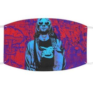 Purple Face Mask with Grunge Graffiti